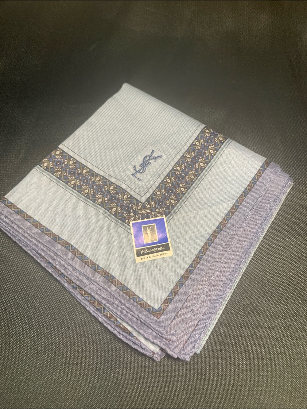 Yves Saint Laurent Handkerchief- Light Blue & Lavender - Picture 2 of 13